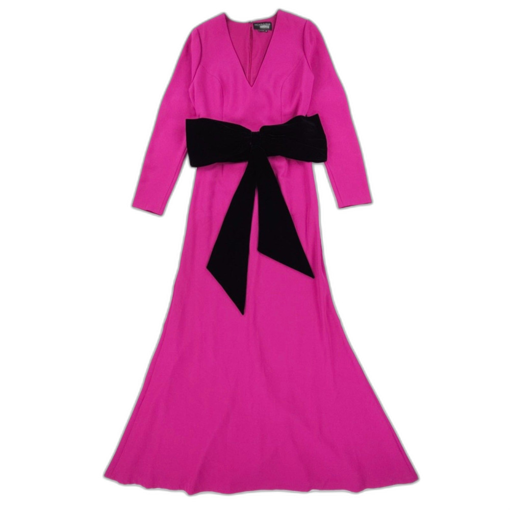 SACHIN & BABI Vivian Gown Pink Topaz Velvet Bow Coquette French Girl Formal 10
